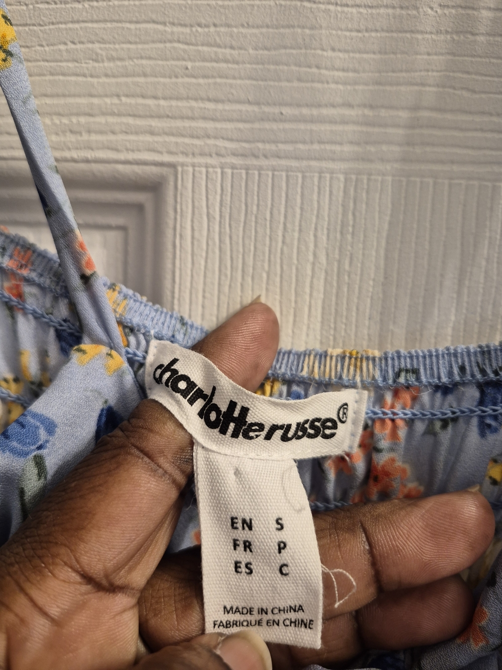 Charlotte Russe Blue Floral Tiered Ruffle Maxi Sundress Bohemian Small - Picture 6 of 7